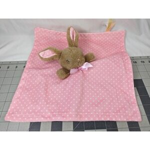 Rabbit Lovey Pink Polka Dots Security Blanket MTY International Stuffed #2